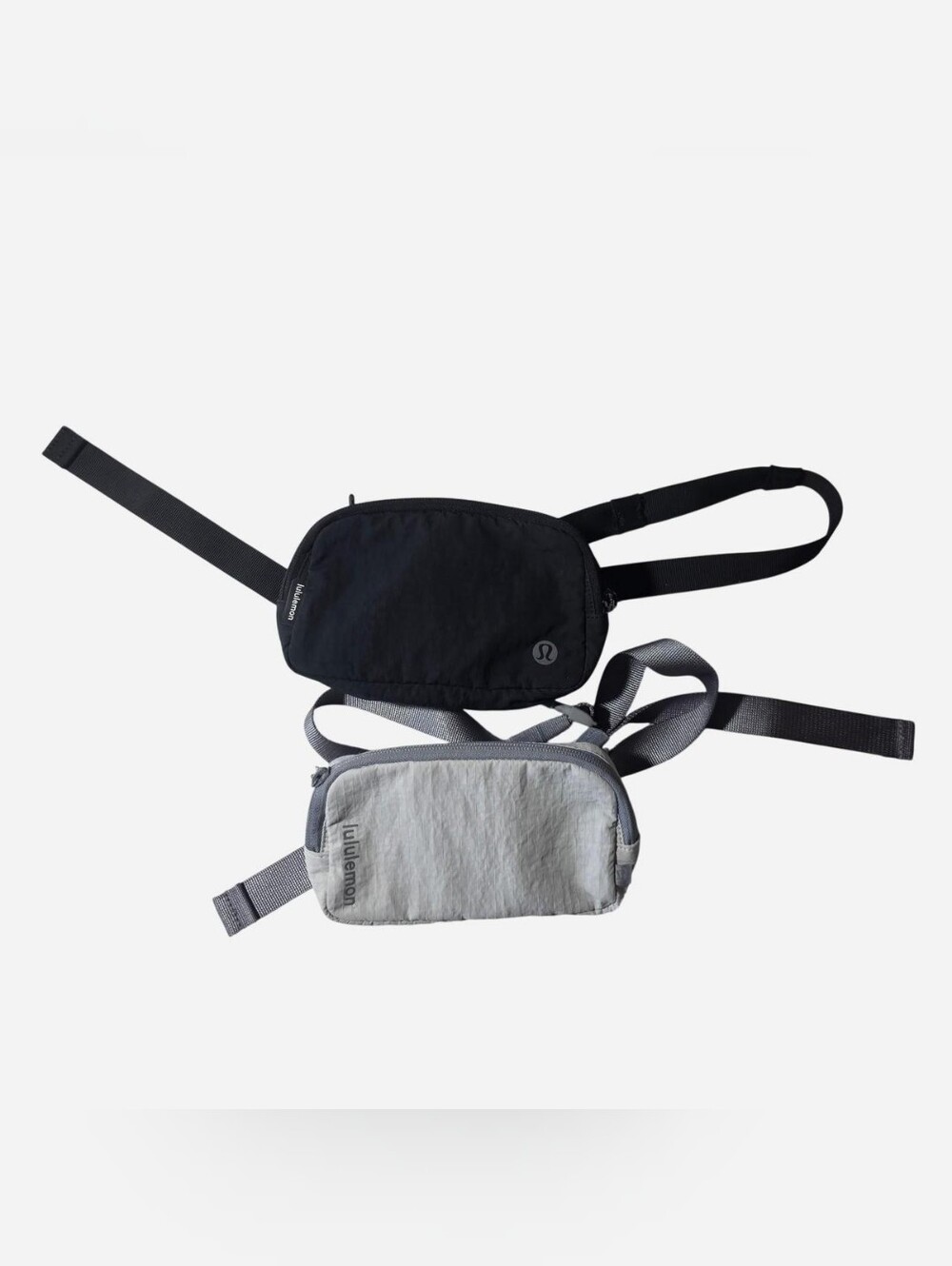 Set of 2 Lululemon Mini Everywhere Belt Bag Ripstop Black Silver